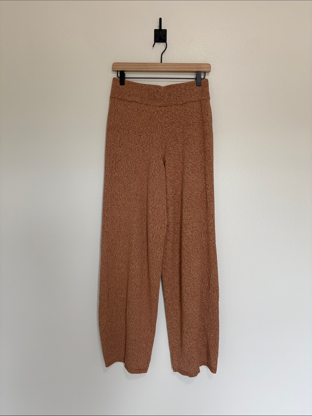NWOT Free People Chunky Knit Pull-On Wide Leg Pant Boho Lounge Brown - Picture 5 of 8